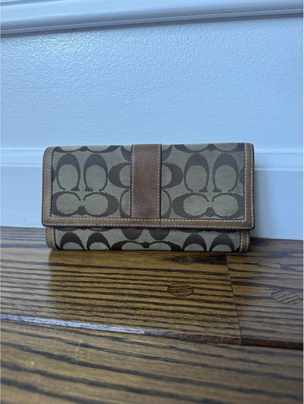 Coach Vintage Signature Wallet with Leather Trim